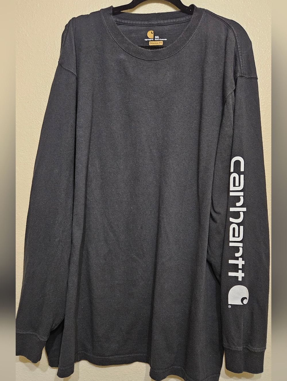 Carhartt Black Long Sleeve Logo Tee 3XL Big & Tall Workwear